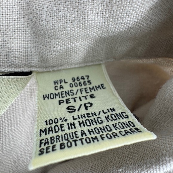 Eddie Bauer Womens Petite Button Up Utility Dress Linen Blend Tan Size Small - Picture 4 of 12